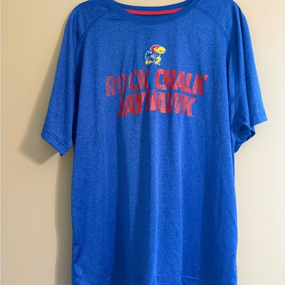 Kansas Jayhawks KU Rock Chalk Knights Apparel Blue and Red T-Shirt XL